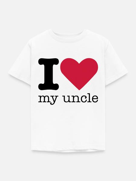 I Love My Uncle - Kinder T-Shirt - Weiß