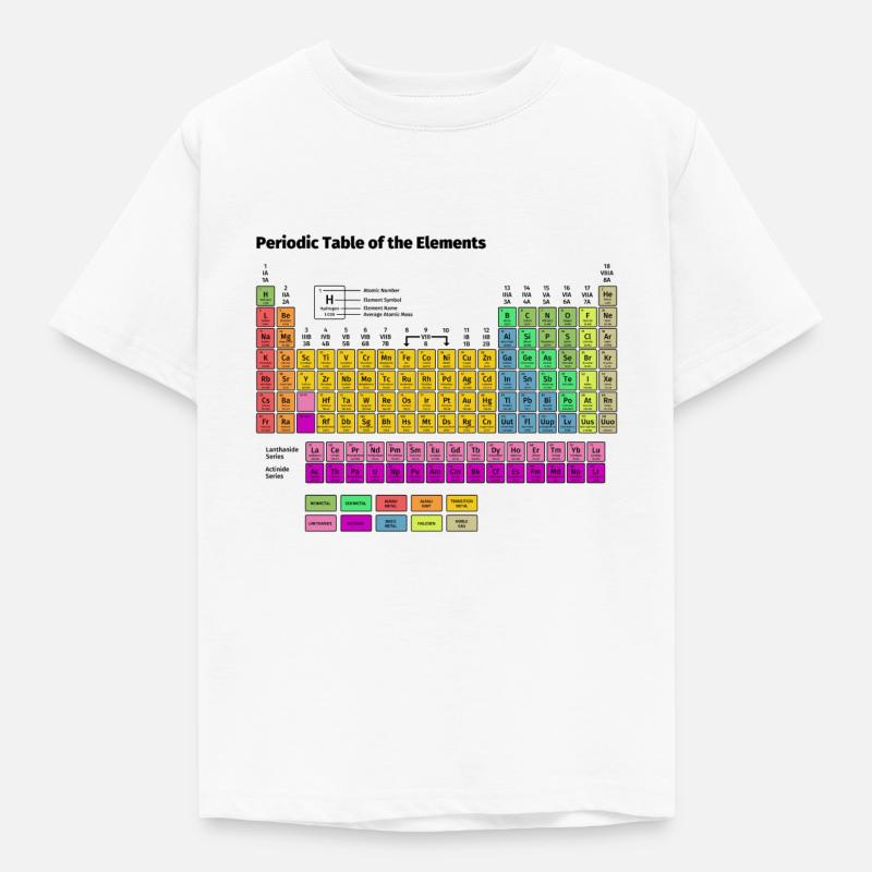 Periodensystem der Elemente - Kinder T-Shirt - Weiß