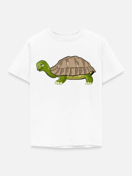 Schildkröte Zeichnung - Kinder T-Shirt - Weiß