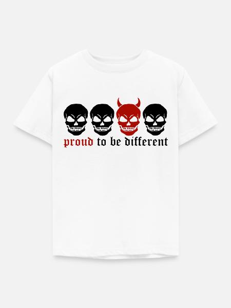 DIFFERENT SKULL - 2C - Kinder T-Shirt - Weiß