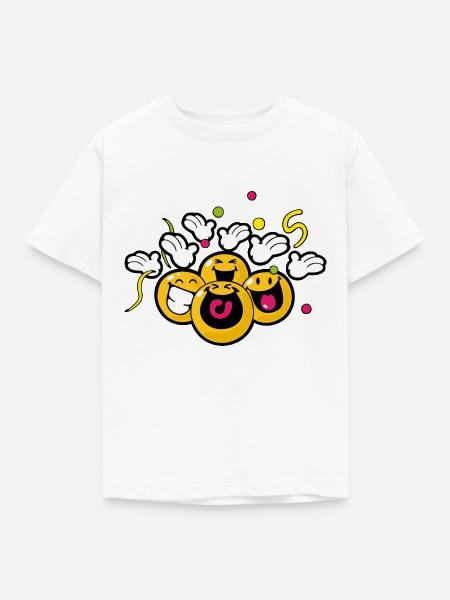 Smiley New Year Celebrating - Kinder T-Shirt - Weiß