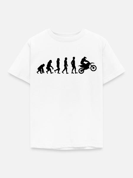 Motocross motorrad evolution schwarz - Kinder T-Shirt - Weiß