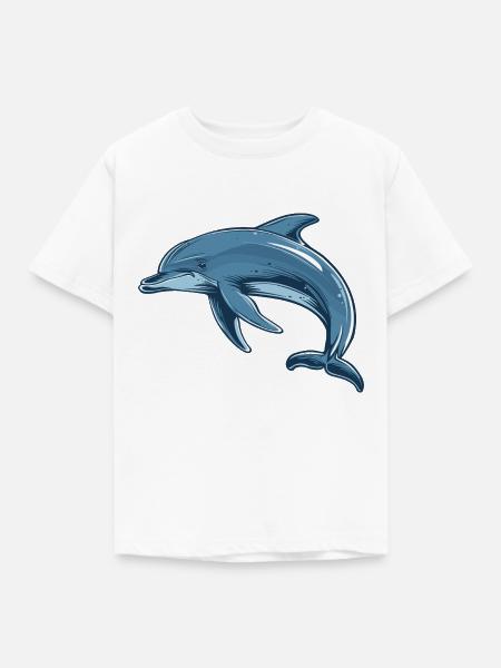 Delfin - Kinder T-Shirt - Weiß