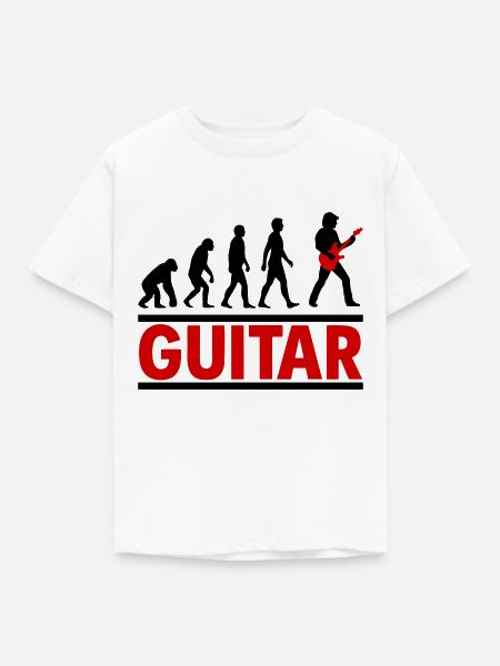 Gitarre Evolution Rockmusik - Kinder T-Shirt - Weiß