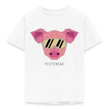 Pistensau - Skifahren - Snowboaden - Apres Ski - Kinder T-Shirt - Weiß - Vorne - AI Model Kid Male (0cm)
