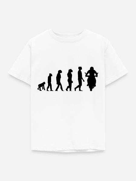 Motorrad-Evolution - Kinder T-Shirt - Weiß