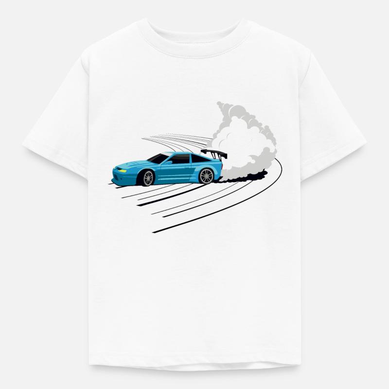 Auto am driften - Kinder T-Shirt - Weiß