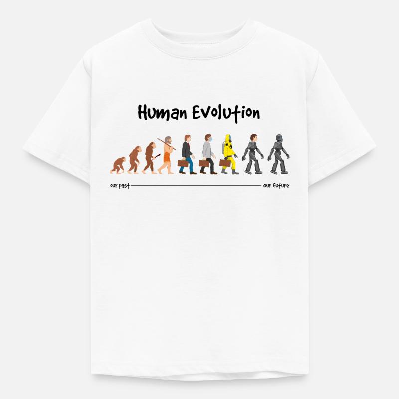 Evolution eine robotische Zukunft - Kinder T-Shirt - Weiß