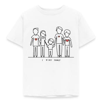 I Love Family Motif v2.0 - Kids' T-Shirt - white - Front - AI Model Kid Male (0cm)