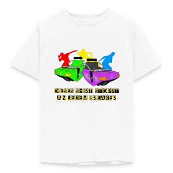 Dieses Shirt stoppt an jedem Breaker... - Kinder T-Shirt - Weiß - Vorne - AI Model Kid Male (0cm)
