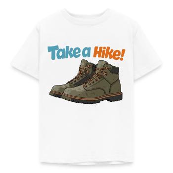 TAKE A HIKE! - Kids' T-Shirt - white - Front - AI Model Kid Male (0cm)