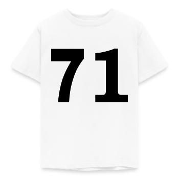 Number - 71 – Seventy One - Kids' T-Shirt - white - Front - AI Model Kid Male (0cm)
