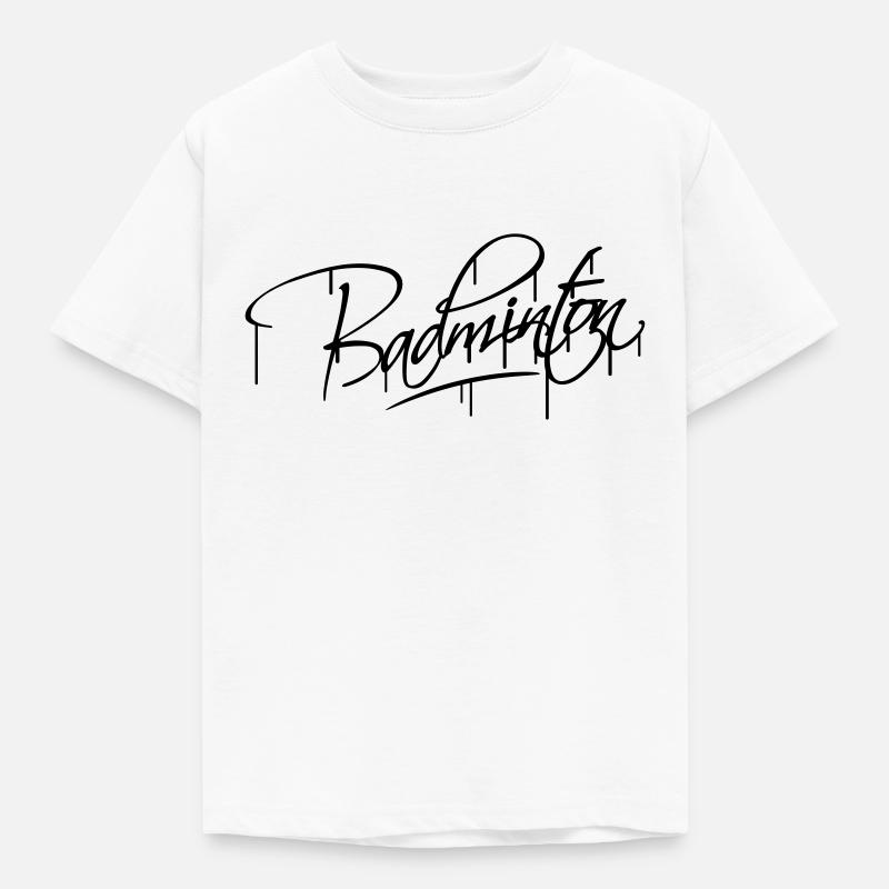 Badminton Graffiti Design - Kinder T-Shirt - Weiß