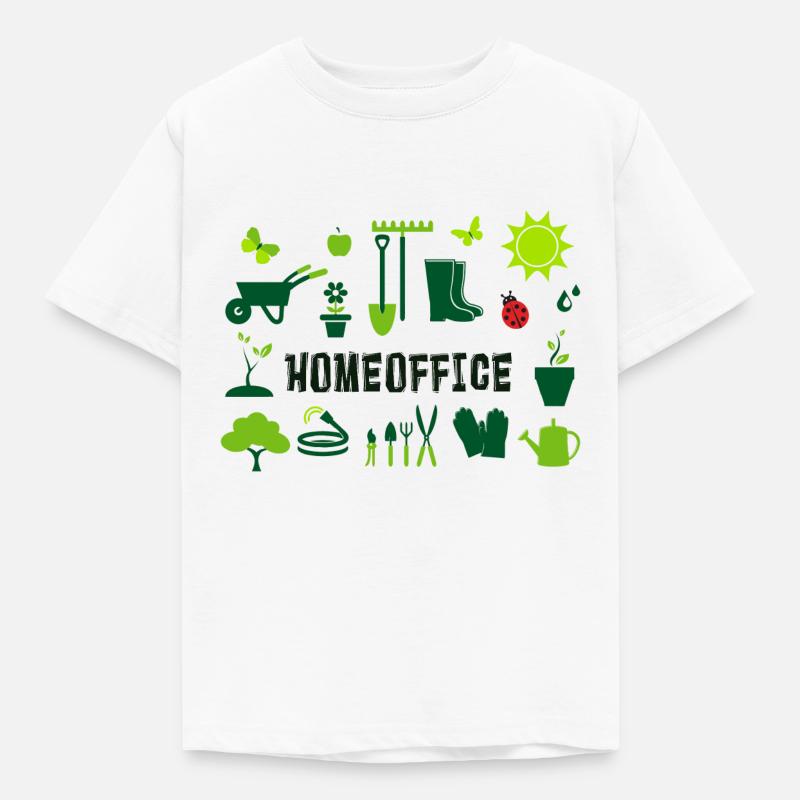 homeoffice im Garten - Kinder T-Shirt - Weiß