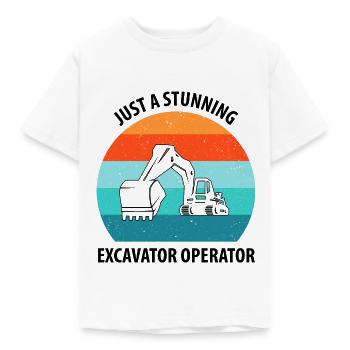 Excavatrice Excavatrice Conducteur Excavatrice Camion - T-shirt Enfant - blanc - Devant - AI Model Kid Male (0cm)