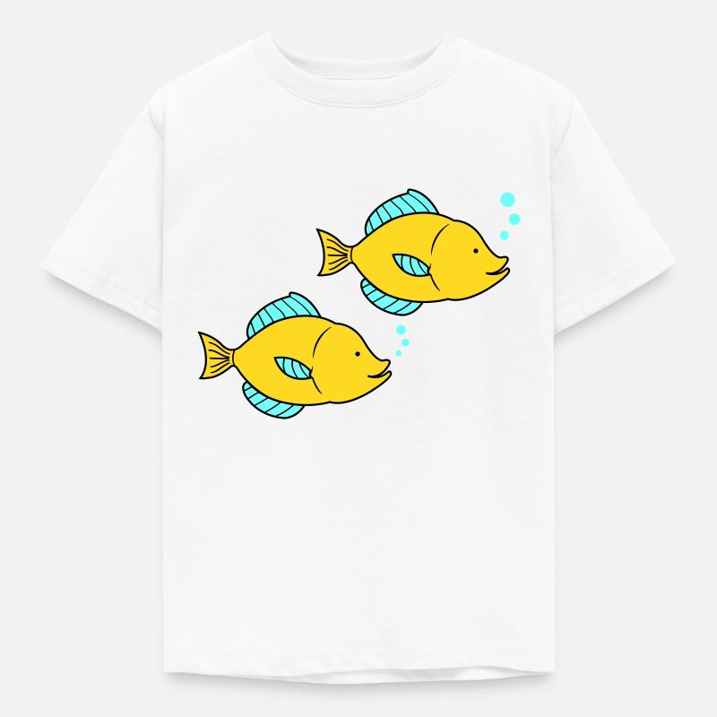 fische comic - Kinder T-Shirt - Weiß