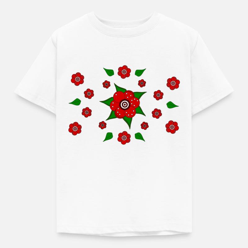 Floral pattern red - Kids' T-Shirt - white