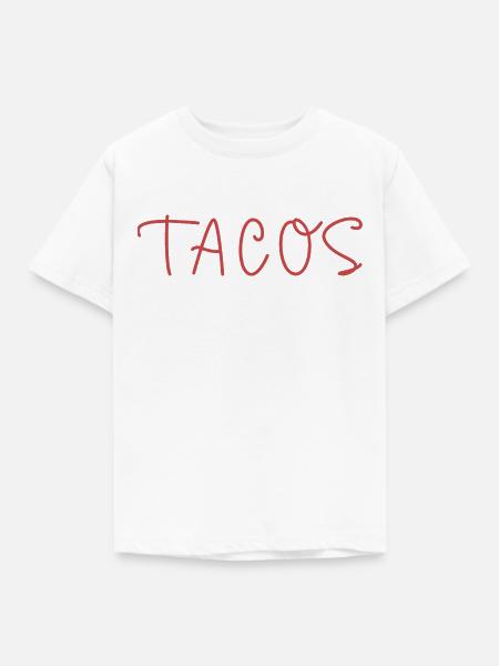 Tacos Text - Kinder T-Shirt - Weiß