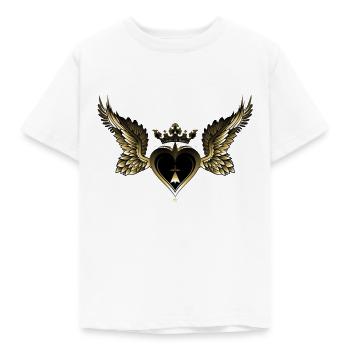 breizh hearts wing ermine Breton crown - Kids' T-Shirt - white - Front - AI Model Kid Male (0cm)