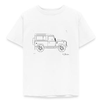 Offroad Auto Design Landy - Kinder T-Shirt - Weiß - Vorne - AI Model Kid Male (0cm)