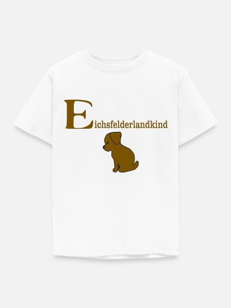 eichsfelderlandkind mit welpe - Kinder T-Shirt - Weiß