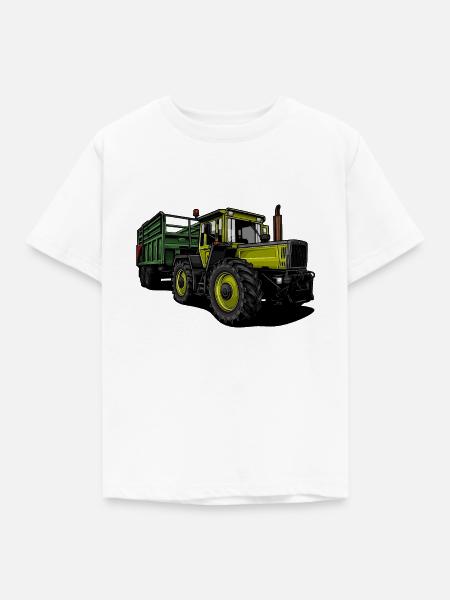 Traktor // Illustration - Kinder T-Shirt - Weiß