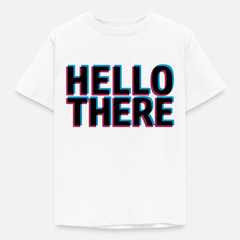 3D Effekt Hello - Kinder T-Shirt - Weiß