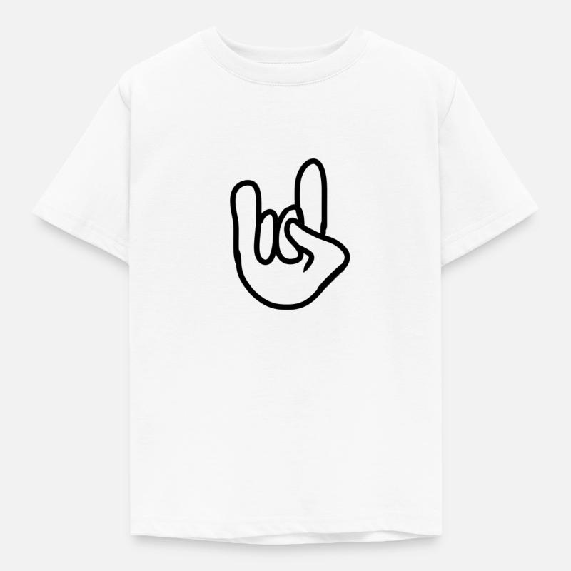Hörner Handzeichen - Børne-T-shirt - hvid
