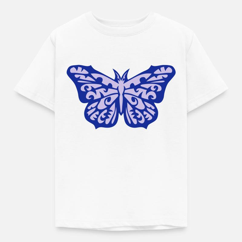 papillon tribal - T-shirt Enfant - blanc
