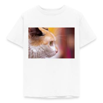 Katzen-Look - Kinder T-Shirt - Weiß - Vorne - AI Model Kid Male (0cm)
