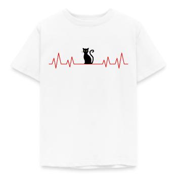 Cat Heartbeat Heartbeat Cat Hangover - Kids' T-Shirt - white - Front - AI Model Kid Male (0cm)