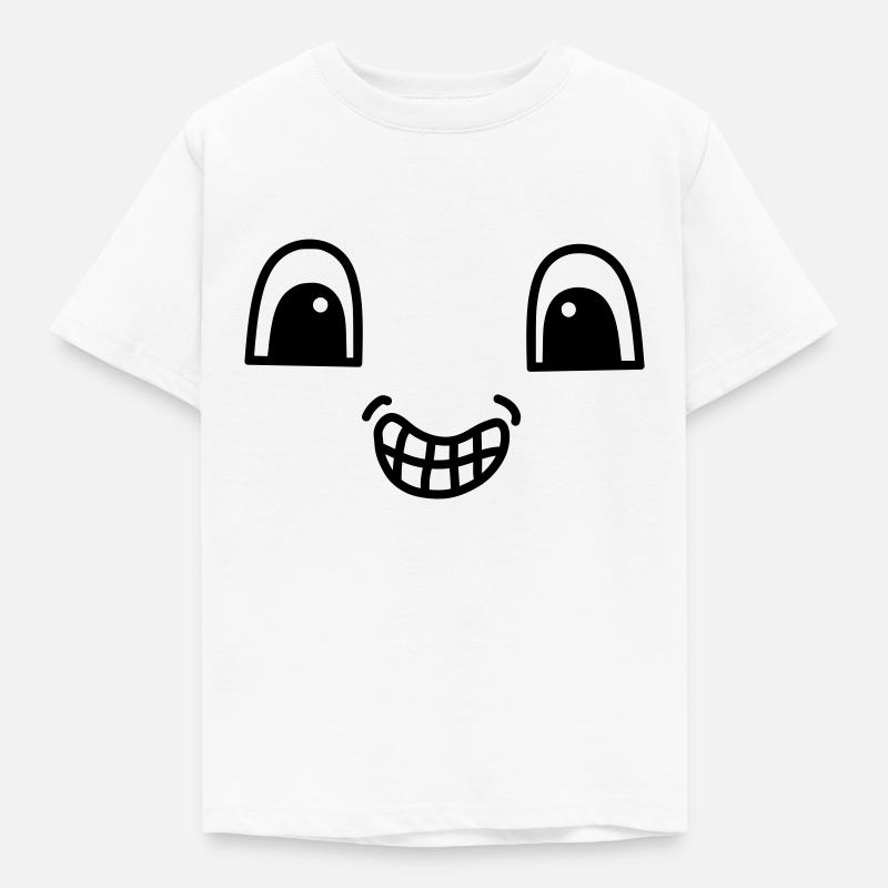 Visage mignon montrant des dents - T-shirt Enfant - blanc