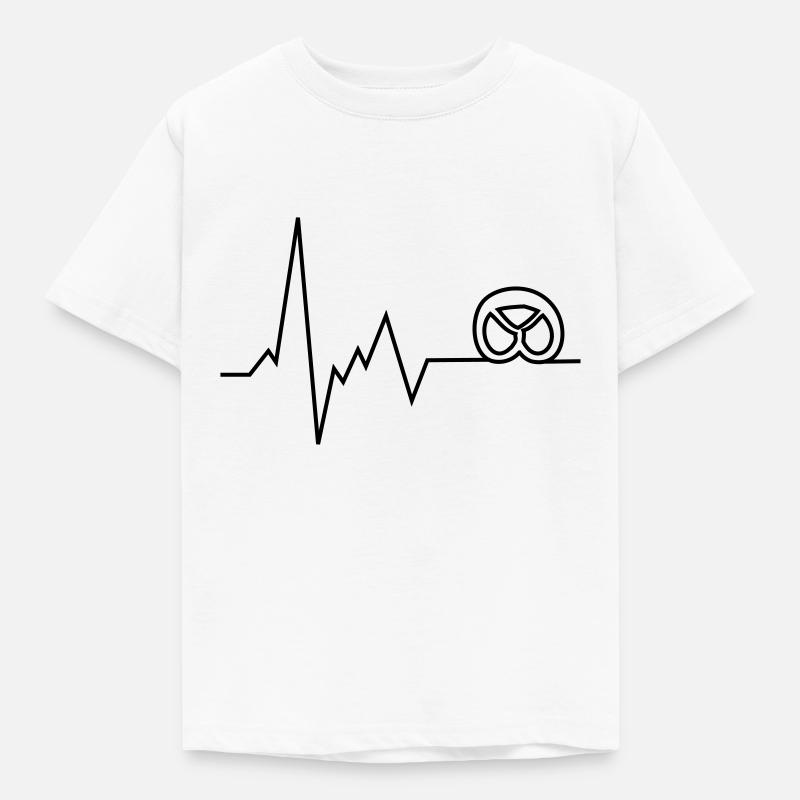 herzschlag brezel - Kinder T-Shirt - Weiß