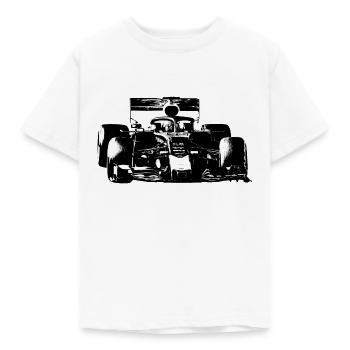 Rennauto - Kinder T-Shirt - Weiß - Vorne - AI Model Kid Male (0cm)