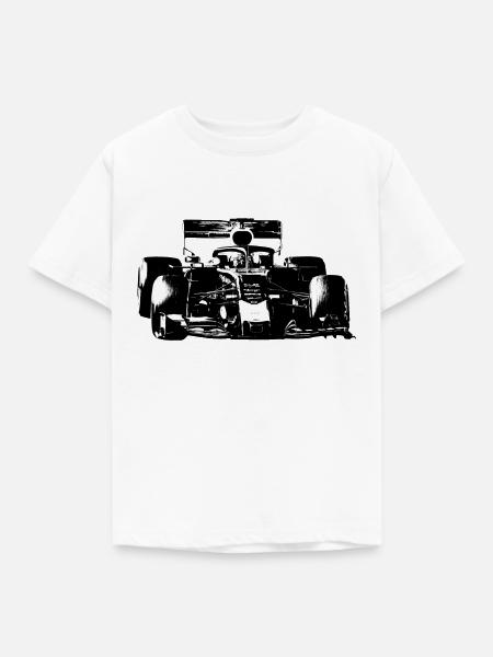 Rennauto - Kinder T-Shirt - Weiß
