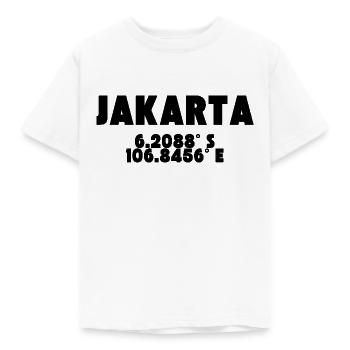 Jakarta - Design avec coordonnées - T-shirt Enfant - blanc - Devant - AI Model Kid Male (0cm)