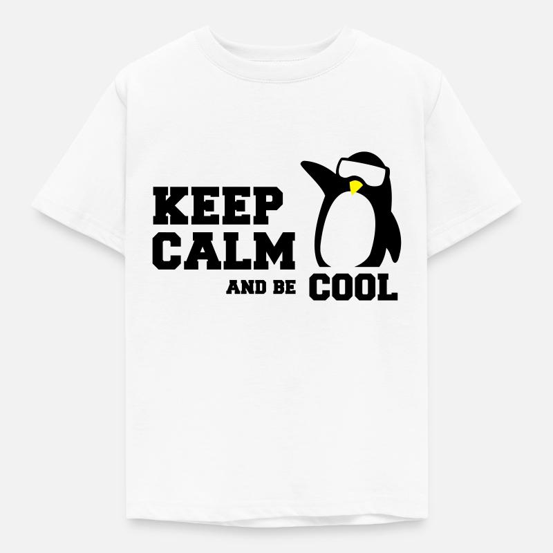 penguin keep calm - Kids' T-Shirt - white
