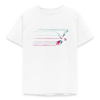 vogel, streifen, bunt, papagei - Kinder T-Shirt - Weiß - Vorne - AI Model Kid Male (0cm)