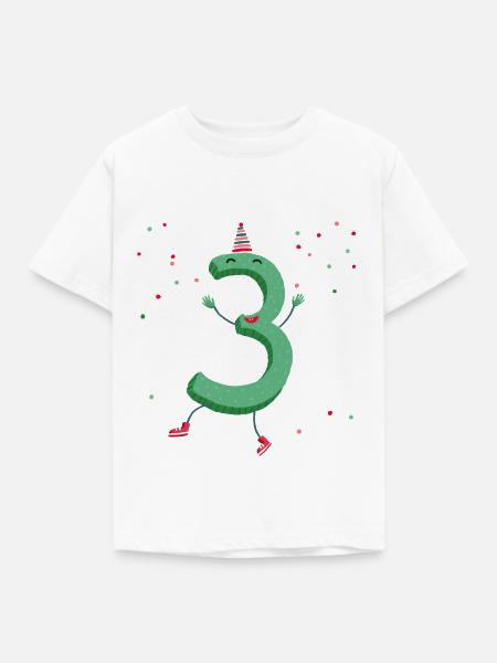 Drei Party - Kinder T-Shirt - Weiß