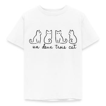 Un Deux Trois cat funny - Kids' T-Shirt - white - Front - AI Model Kid Male (0cm)