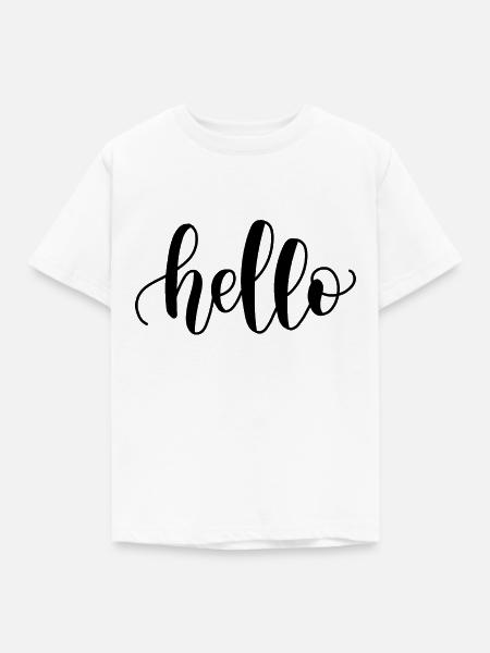 Hallo Schriftzug - Kinder T-Shirt - Weiß
