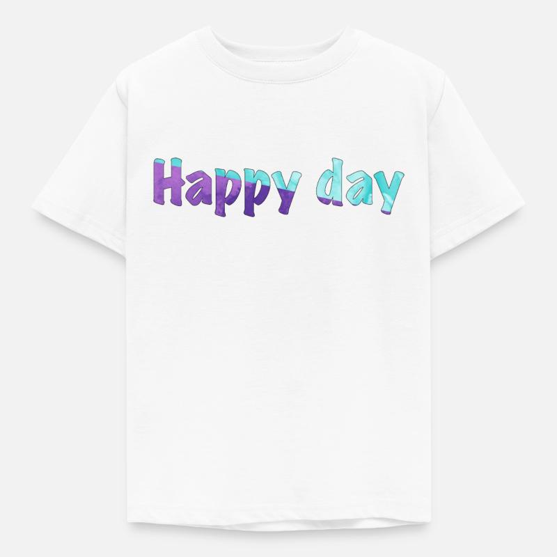 Lyricsb"Happy day" auf Englisch - Kinder T-Shirt - Weiß