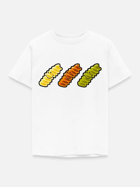 Smiley Fusilli Pasta - Kinder T-Shirt - Weiß