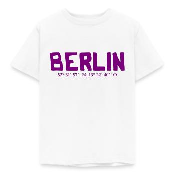 Berlin Koordinaten - Breitengrag - Längengrad - Kinder T-Shirt - Weiß - Vorne - AI Model Kid Male (0cm)