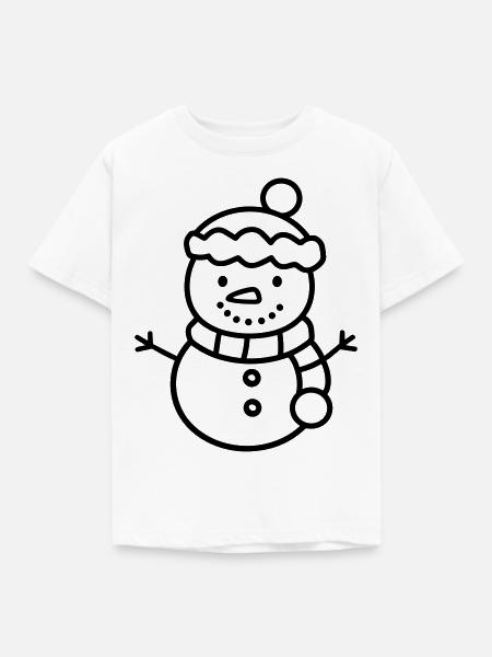 Schneemann - Kinder T-Shirt - Weiß