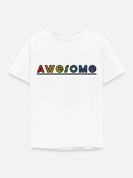 awesome regenbogen - Kinder T-Shirt - Weiß