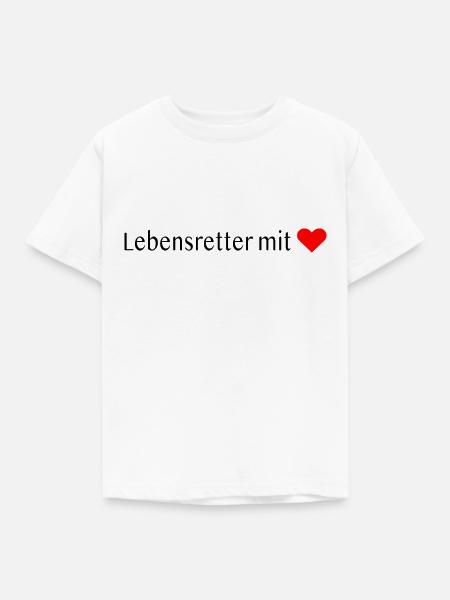 Lebensretter mit ❤️ - Kinder T-Shirt - Weiß