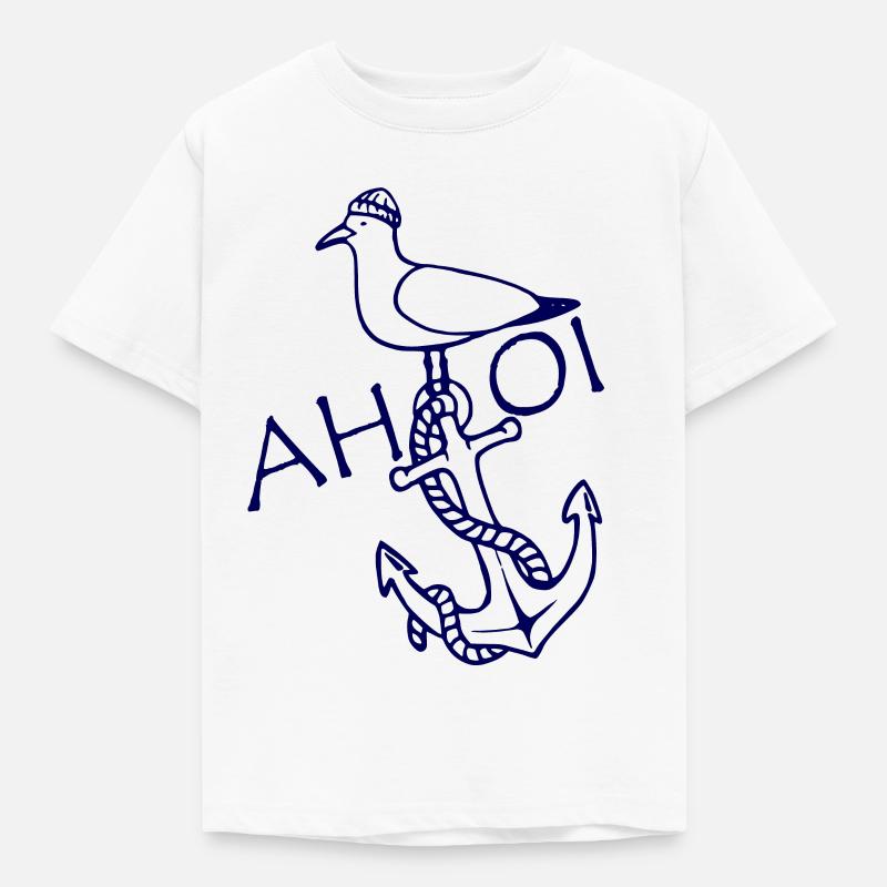 Ahoi Anker Seemöwe maritim - Kinder T-Shirt - Weiß