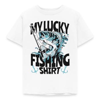 My Lucky Fishing Shirt Fun Fishing - Kinder T-Shirt - Weiß - Vorne - AI Model Kid Male (0cm)