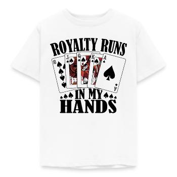Royalty Runs in My Hands Poker - Kids' T-Shirt - white - Front - AI Model Kid Male (0cm)